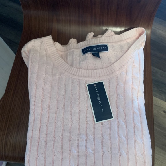 Karen Scott cable crew in blush. NWT. Retsil 46.50‎ - Picture 7 of 7